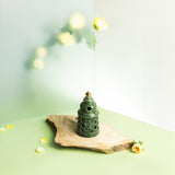 Rosette - Small Candle Holder - Green & Gold