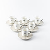Luxury Rosette Coffee Duo (Set of 2)- Beige & Silver