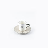 Luxury Rosette Coffee Duo (Set of 2)- Beige & Silver