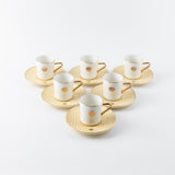 Rosette - Turkish Coffee Set - Ivory & Gold