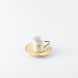 Luxury Rosette Coffee Duo (Set of 2)- Ivory & Gold