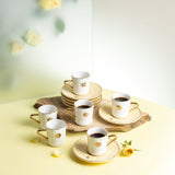 Rosette - Turkish Coffee Set - Ivory & Gold