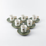 Rosette - Turkish Coffee Set - Green & Gold