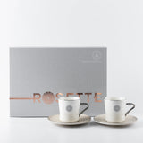 Rosette - Cappuccino Cups - Beige & Silver