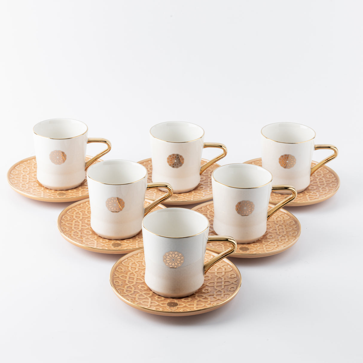 Rosette - Cappuccino Cups - Orange & Gold