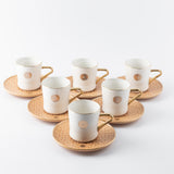 Rosette - Cappuccino Cups - Orange & Gold