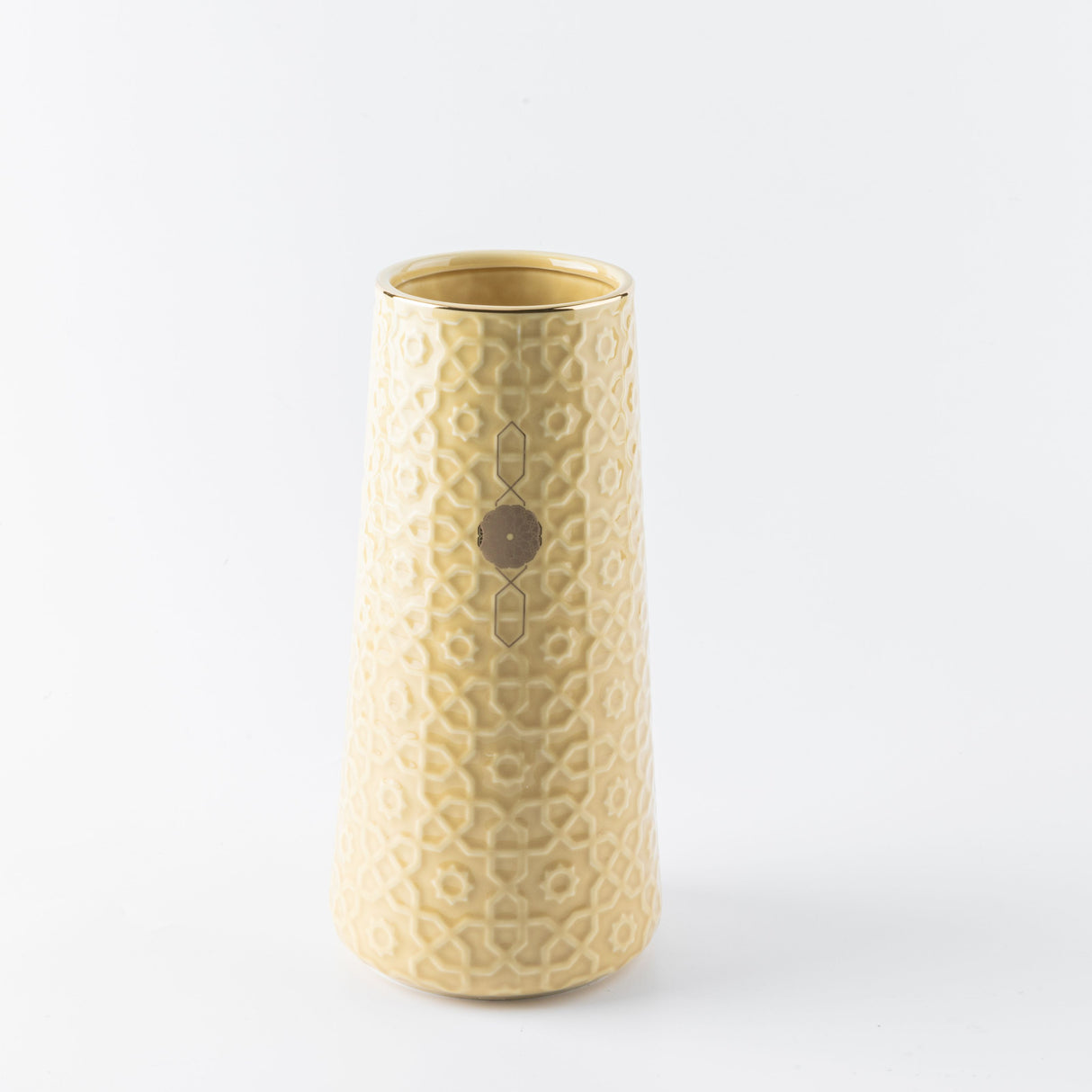 Rosette - Large Decorative Vase - Ivory & Gold