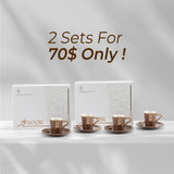 The Noor Luxury Coffee Duo (Set of 2)-Brown & Gold