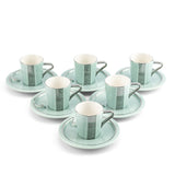 The Noor Luxury Coffee Duo (Set of 2)-Blue & Silver