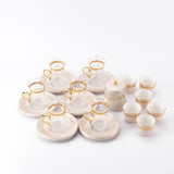 Atheer - Tea Set (19-Pc) - Beige & Gold