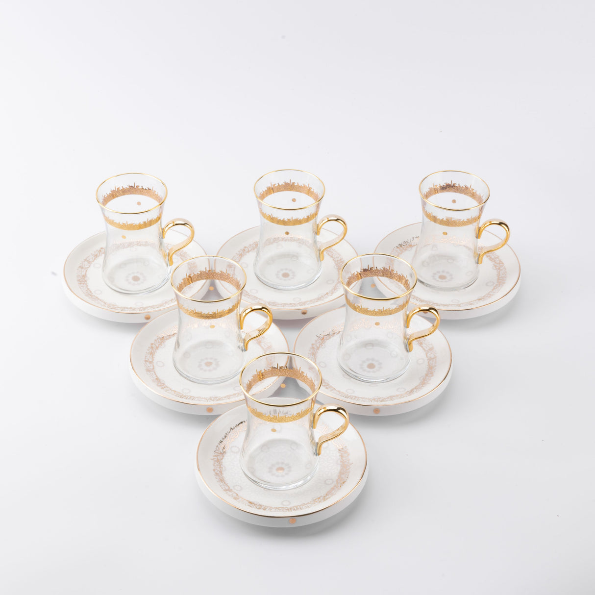 Atheer - Tea Set (12-Pc) - White & Gold