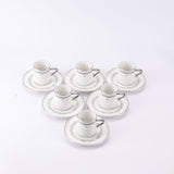 Atheer - Turkish Coffee Set (12-Pc) - White & Silver