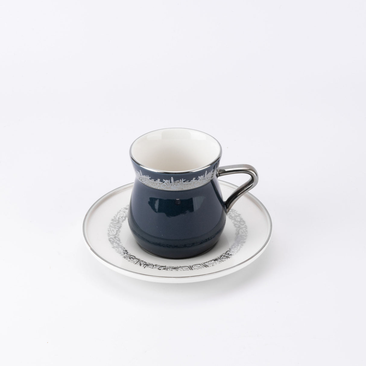 Atheer - Cappuccino Set (12-Pc) - Dark Blue & Silver