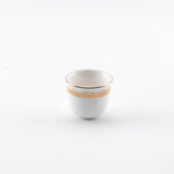 Atheer - Arabic Coffee Cups With Holder - White & Gold