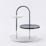 Atheer - 3 Tier Plate - Dark Blue & Silver