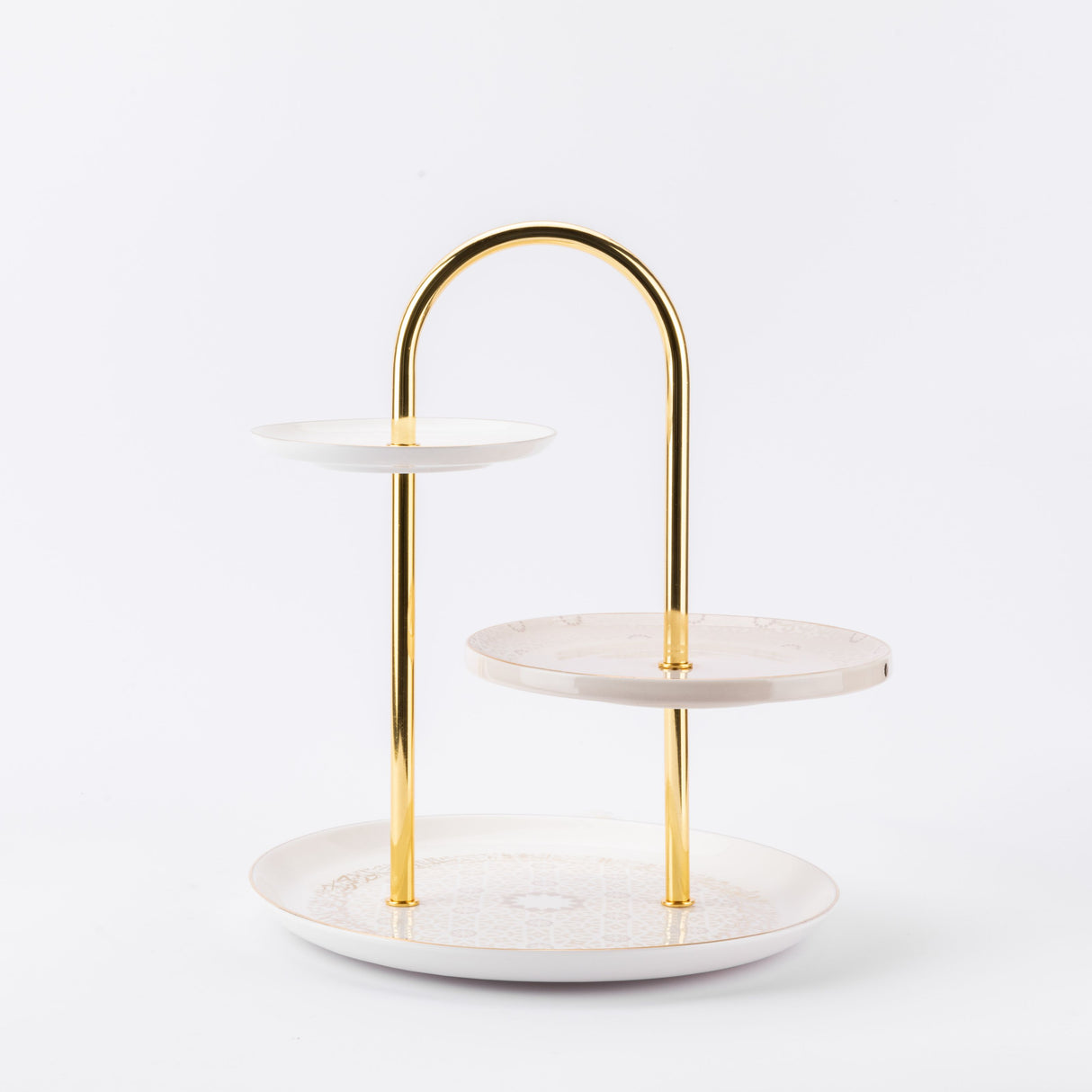 Atheer - 3 Tier Plate - Beige & Gold