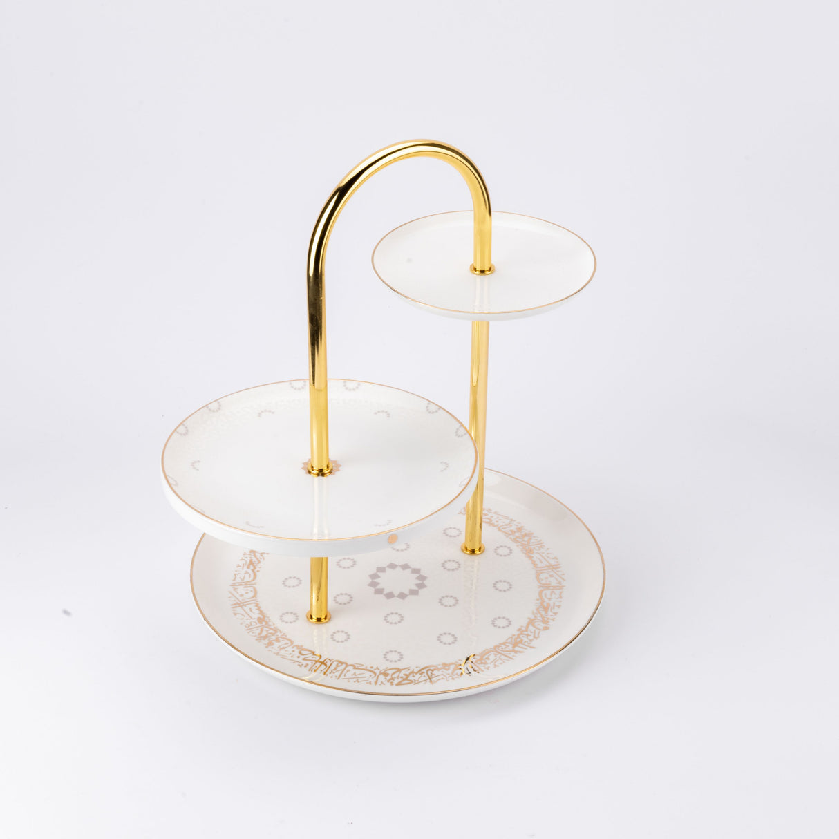 Atheer - 3 Tier Plate - White & Gold