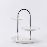 Atheer - 3 Tier Plate - White & Silver