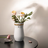 Atheer - Medium Decorative Vase - White & Gold