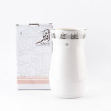 Atheer - Large Decorative Vase - White & Silver