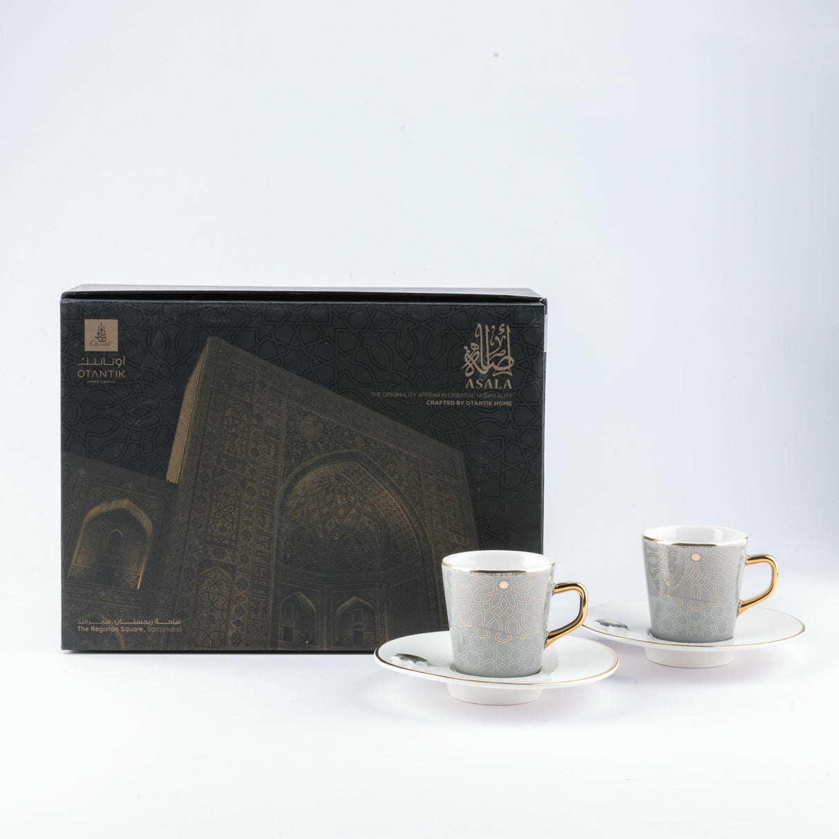 Asala - Esspresso/Turkish Coffee Set (12-Pc) - Grey & Gold