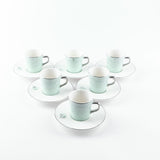 Asala - Esspresso/ Turkish Coffee Set (12-Pc) - Teal & Silver