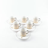 Asala - Esspresso/Turkish Coffee Set (12-Pc) - Beige & Silver