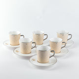 Asala - Cappuccino Set (12-Pc) - Beige & Silver