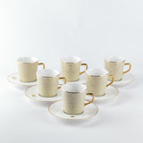 Asala - Cappuccino Set (12-Pc) - Beige & Gold