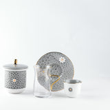 Asala - Tea Set (19-Pc) - Grey & Gold