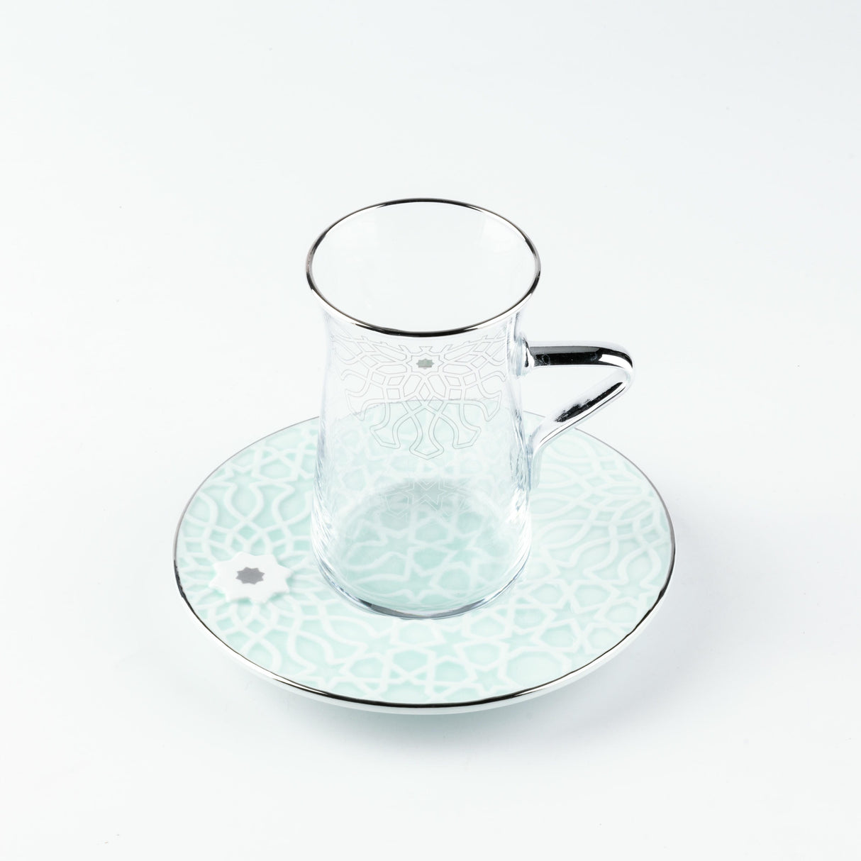 Asala - Tea Set (13-Pc) - Teal & Silver