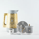 Asala - Premium Tea Set (21-Pc) - Grey & Gold