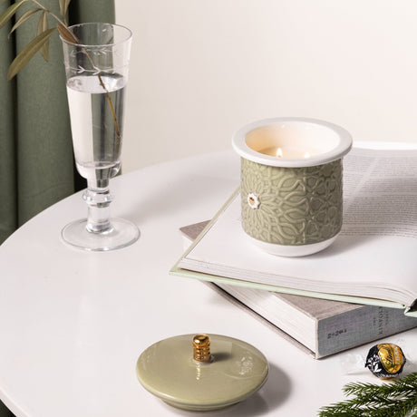 Asala - Medium Candle| Mystic Woods - Olive Green & Gold