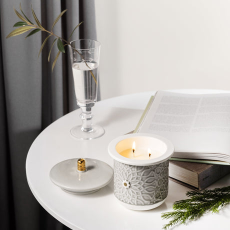 Asala - Large Candle| Wild Cedarberry - Grey & Gold