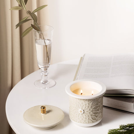 Asala - Large Candle| Smoky Patchouli - Beige & Gold