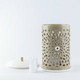 Asala - Large Lantern Candle Holder - Olive Green & Gold