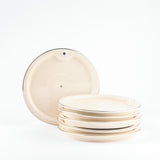 Asala - Dessert Serving Plates - Beige & Silver