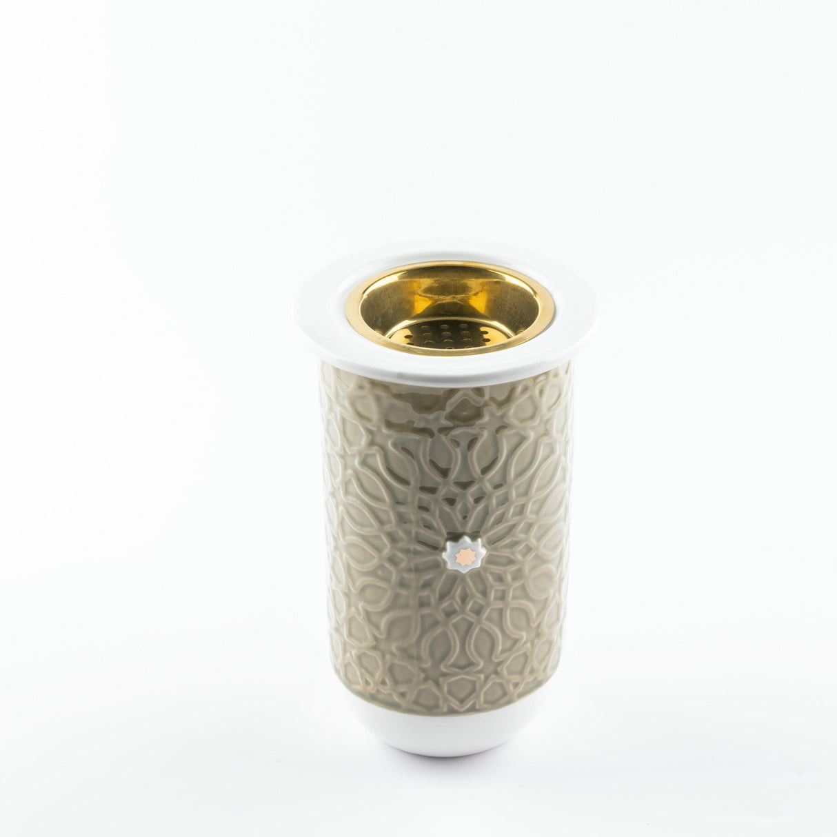 Asala - Incense Burner - Olive Green & Gold