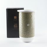 Asala - Medium Decorative Vase - Olive Green & Gold