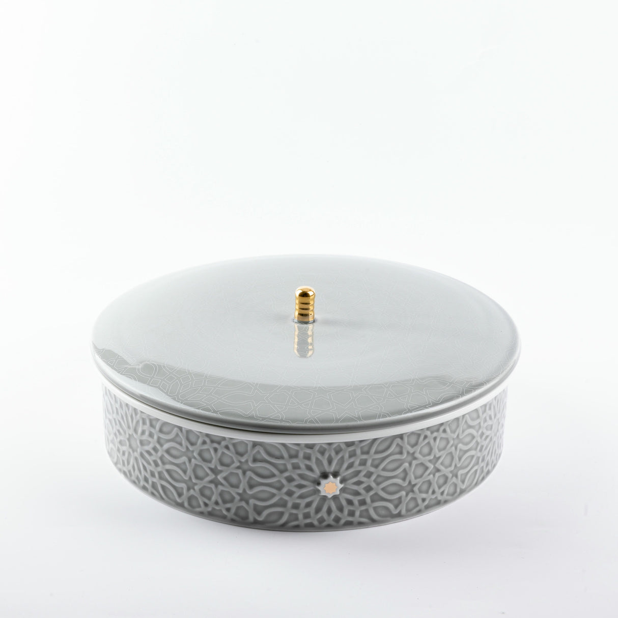 Asala - Large Decorative Canister - Grey & Gold