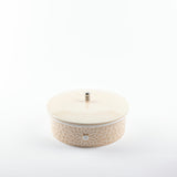 Asala - Medium Decorative Canister - Beige & Silver