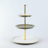 Asala - 3 Tier Plate - Olive Green & Gold