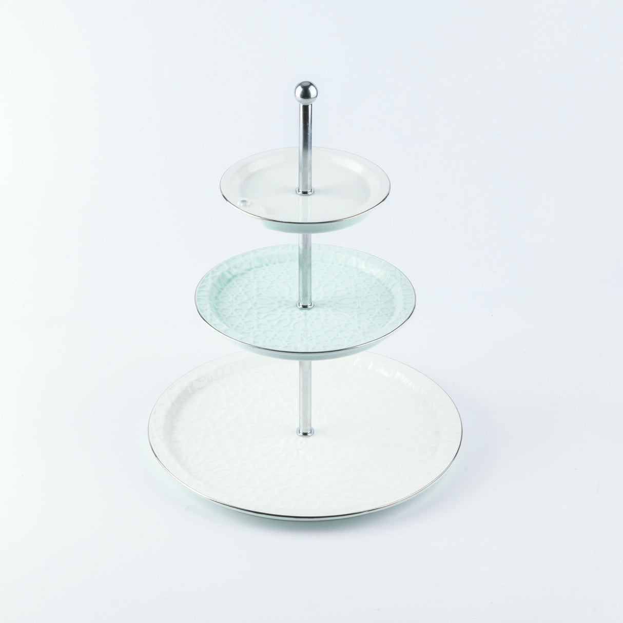 Asala - 3 Tier Plate - Teal & Silver