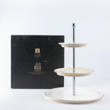 Asala - 3 Tier Plate - Beige & Silver