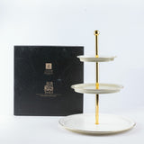 Asala - 3 Tier Plate- Beige & Gold