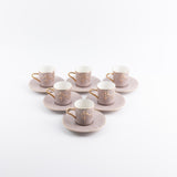 Jiwar - Esspresso/Turkish Coffee Set (12-Pc)- Lavender & Gold