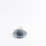 Jiwar - Esspresso/Turkish Coffee Set (12-Pc)- Haze Blue & Silver