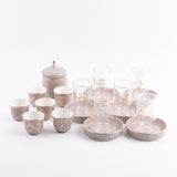 Jiwar - Tea Set (19-Pc) - Lavender & Gold