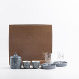 Jiwar - Tea Set (19-Pc) - Haze Blue & Silver