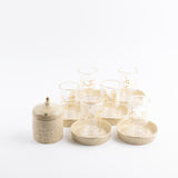 Jiwar - Tea Set (13-Pc) - Ivory & Gold